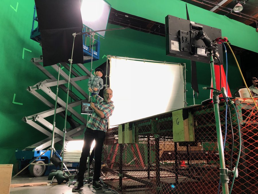 Allan on the set of The Happytime Murders