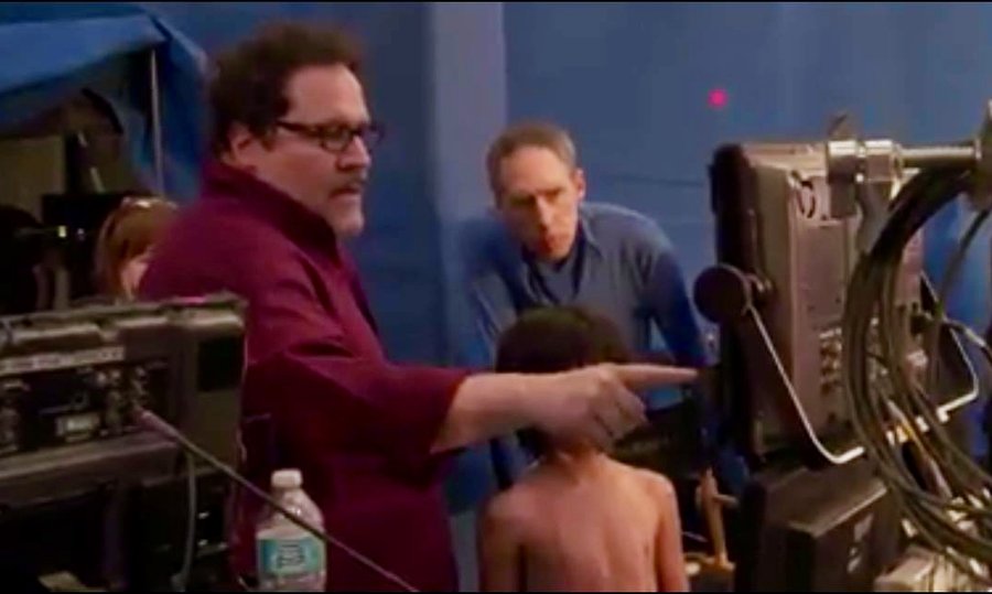Allan on set with director Jon Favreau on The Jungle Book