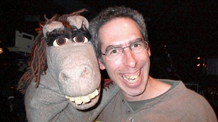 Allan with the Wilber puppet on Muppets Tonight