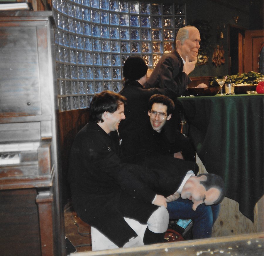 Allan performing behind the bar on the D.C. Follies set