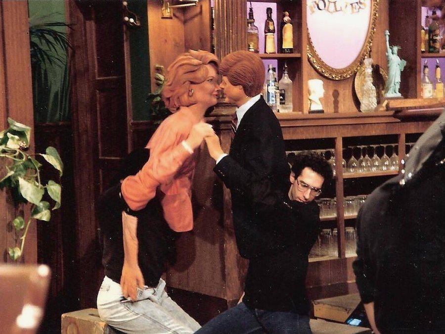 Allan performing two puppet characters on the D.C. Follies bar set